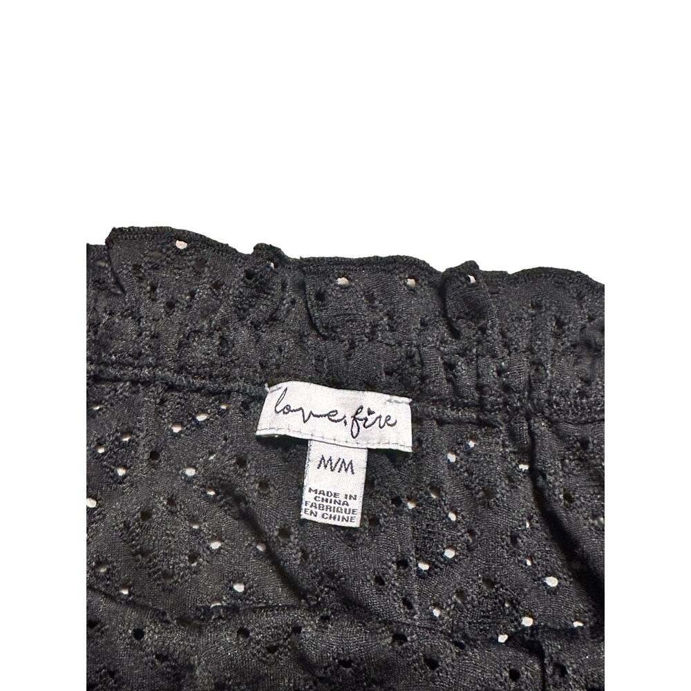 Love, Fire Black Eyelet Cropped Tank Top Size Medium - Picture 4 of 7